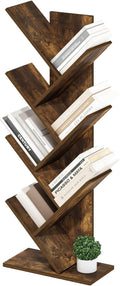 Furinno Tree Bookshelf 7-Tier Floor Standing Tree Bookcase, Amber Pine by Furinno-FitsYourSpaceFitsYourBudget