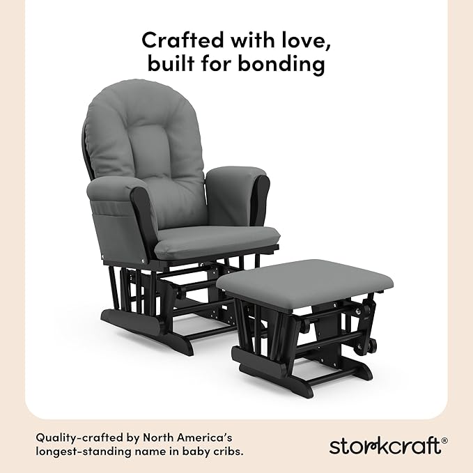 Storkcraft Premium Hoop Glider & Ottoman — GREENGUARD Gold Certified, Solid - Image 4