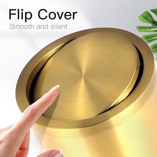 2.6 Gallon Gold Bathroom Trash can - Image 3