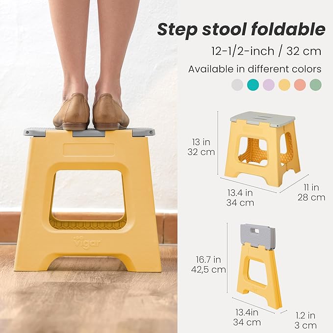 Vigar Compact Step Stool Foldable, 12-1/2-inch Step Stools - Image 2