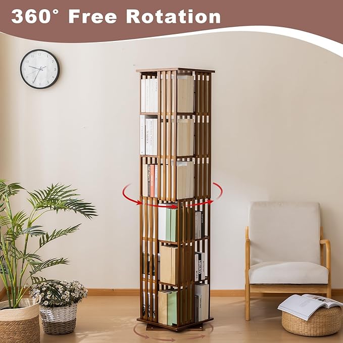 6 Tier Book Shelf, Modern Bookshelves Organizer - Image 5