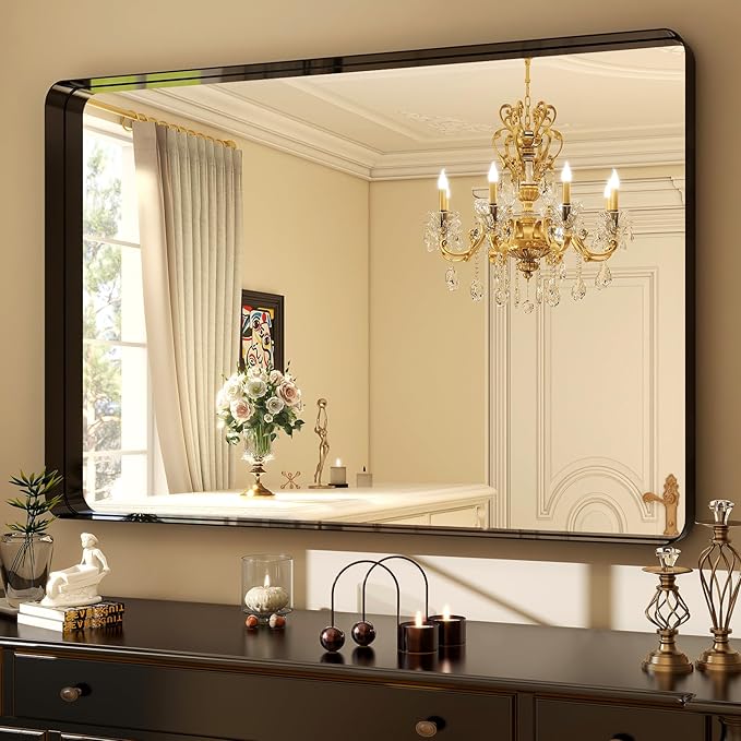 30"x40" Black Bathroom Mirror - Image 3