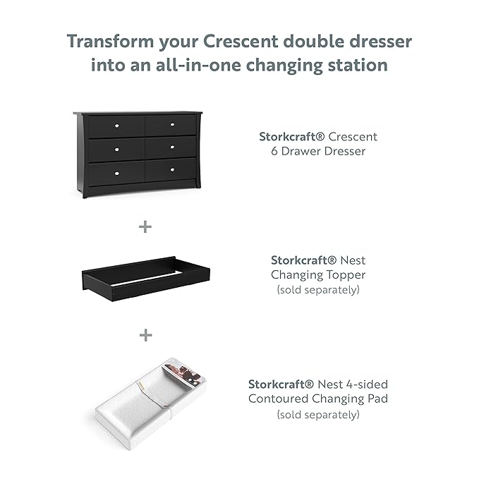 Storkcraft Crescent 6 Drawer Bedroom Dresser – GREENGUARD Gold Certified - Image 6