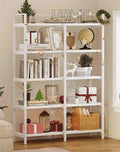 FATORRI Bookshelves and Bookcases, 5 Tier Tall Wood Metal Bookshelf, 51in Wide by FATORRI