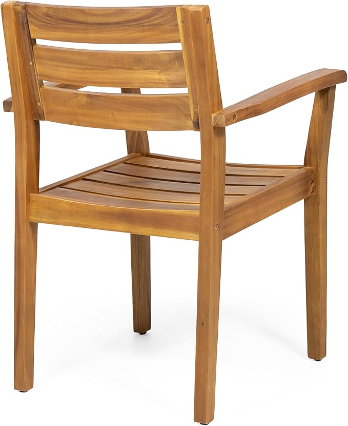 Merax Acacia Wood Dining Chairs Set of 2, Stamford Outdoor Acacia Wood Dining - Image 6
