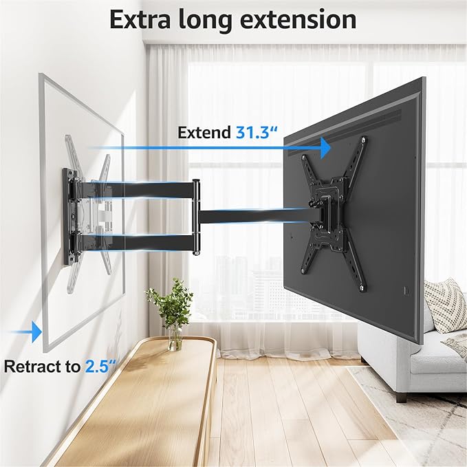 MOUNTUP Long Arm TV Wall Mount for Most 32-65 Inch TVs, Corner TV Mount Full - Image 2