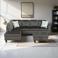 L Shaped Couch Modern Sectional Couch Upholstered Flannel Fabric 3 Pieces Sofas by LynginsCreativeLife
