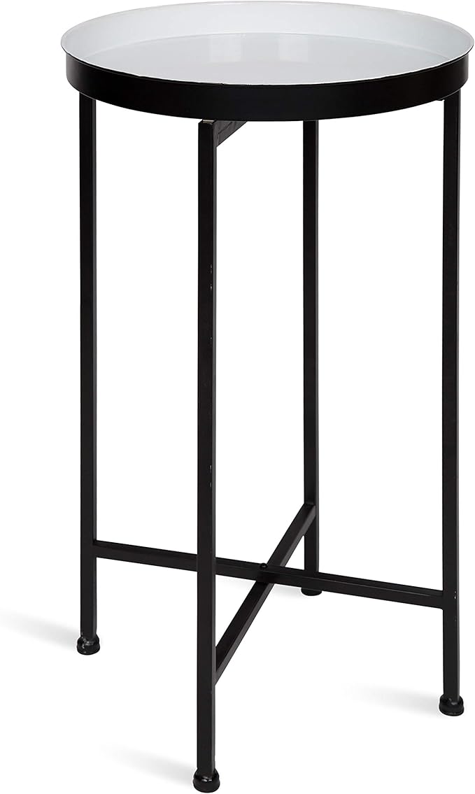 Kate and Laurel Celia Round Foldable Tray Accent Table, Modern Minimalist by KateandLaurel