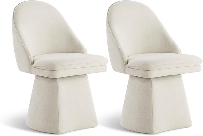 Swivel Dining Chairs Modern Desk Chair Upholstered Linen Fabric Side Chair by Kislot