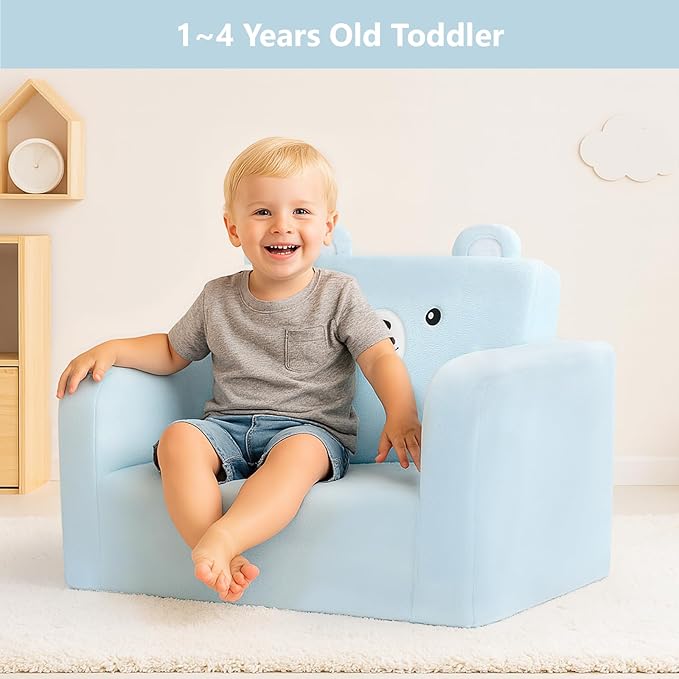 MONKISS Toddler Couch, 2-in-1 Kids Sofa Fold Out, Convertible Sofa to Lounger - Image 4