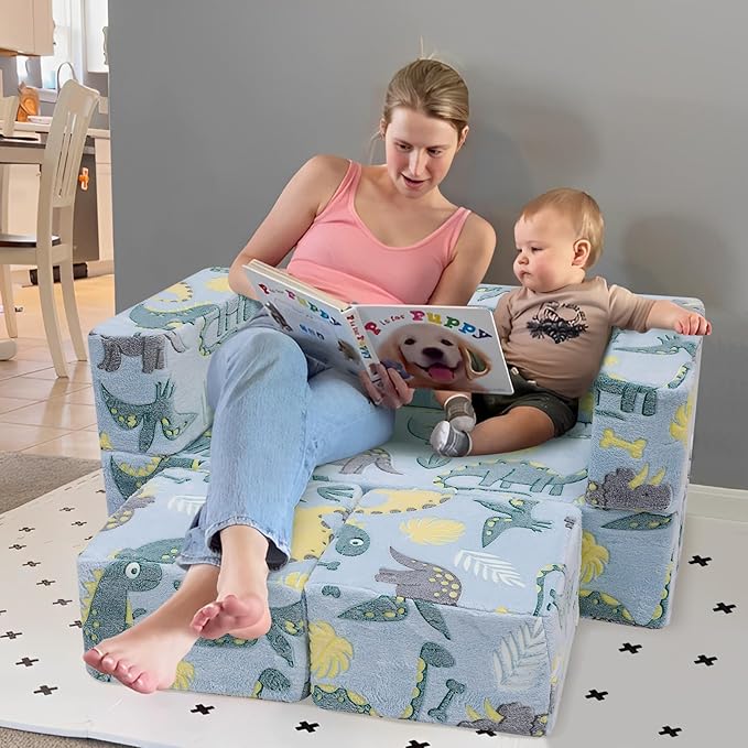 MeMoreCool Modular Kids Sofa, Toddler Play Couch Fold Out - Image 2