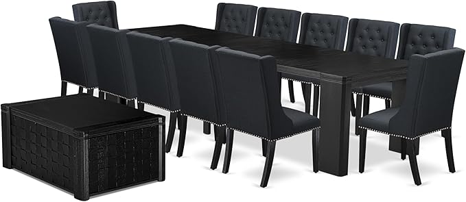 X12FO-0C6-24 - 14-piece Dining Room Table Set a Rectangular Dining Table - Image 2