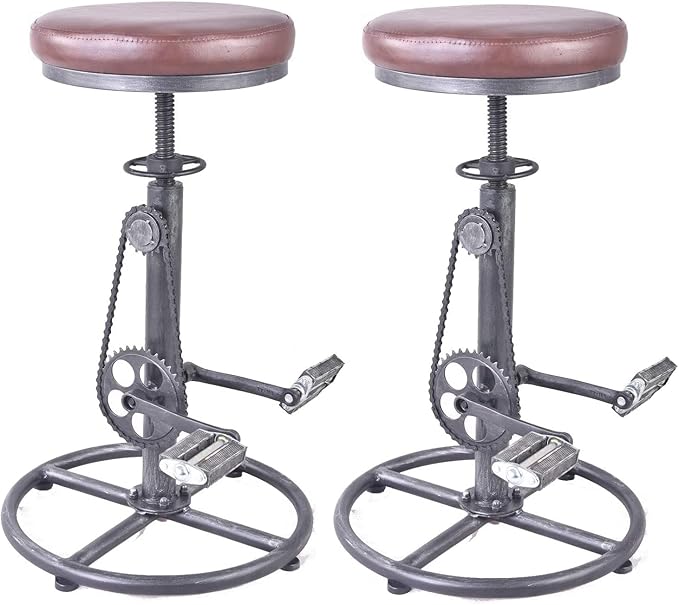 Topower Vintage DIY Bar Stool Bicycle Chain Iron Pedal Retro Industrial Height by Topower