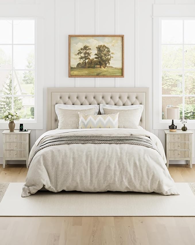 Night Stand, Fluted Nightstand Bedside Tall Farmhouse Nightstand - Image 8