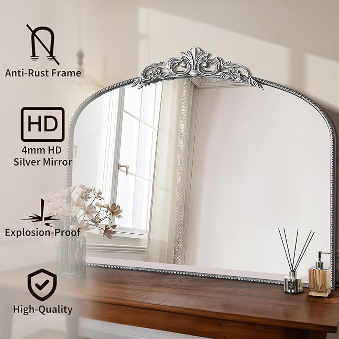 Micasso Antique Silver Wall Mirror, Living Room - Image 2