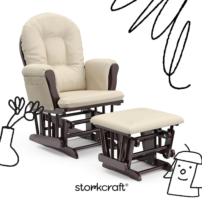 Storkcraft Premium Hoop Glider & Ottoman — GREENGUARD Gold Certified, Solid - Image 4