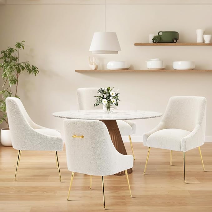 Modern Velvet Dining Chairs Set of 4, Contemporary Upholstered Furniture - Image 2