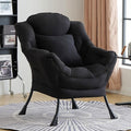 Lazy Chair with Pillow for Living Room, Modern Lounge Accent Chair with Armrests by HomeEastllyHome