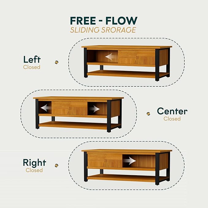 Bme Trapeze Coffee Table for Living Room – Modern Wooden Center Table - Image 5