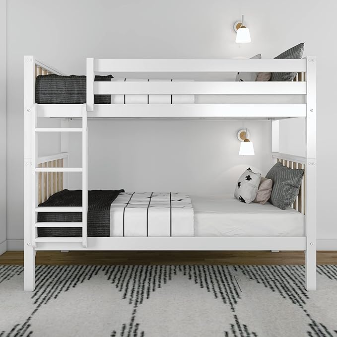 Max & Lily Bunk Bed, Scandinavian Modern Bunk Bed, Solid Wood Twin-Over-Twin - Image 3