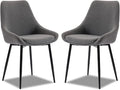 Dining Chairs Set of 2 Ergonomic Living Room Chairs Dark Grey Kitchen Chairs by DYCHILHOME