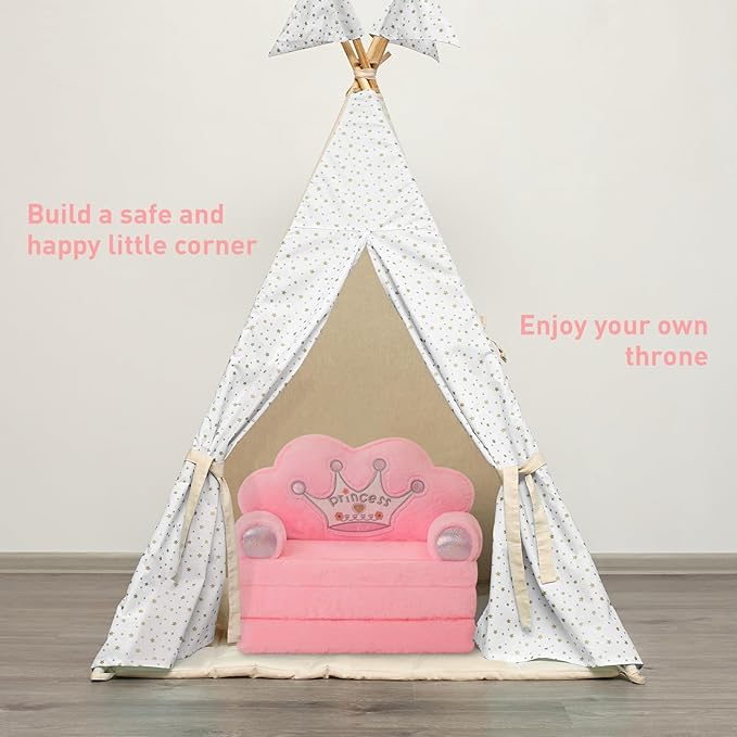 MOONBEEKI Toddler Chair Comfy，Foldable Princess Kids Couch - Image 6
