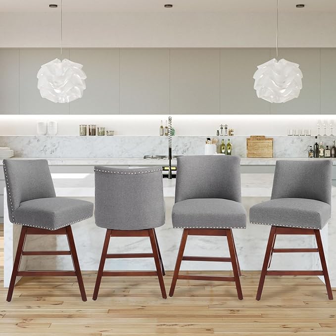 Counter Height Barstools Set of 6, 360° Swivel Bar Stools - Image 5