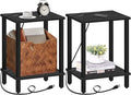 TUTOTAK End Table with Charging Station, Small Side Table, Nightstand Bedside by WelcometotheTUTOTAKHome