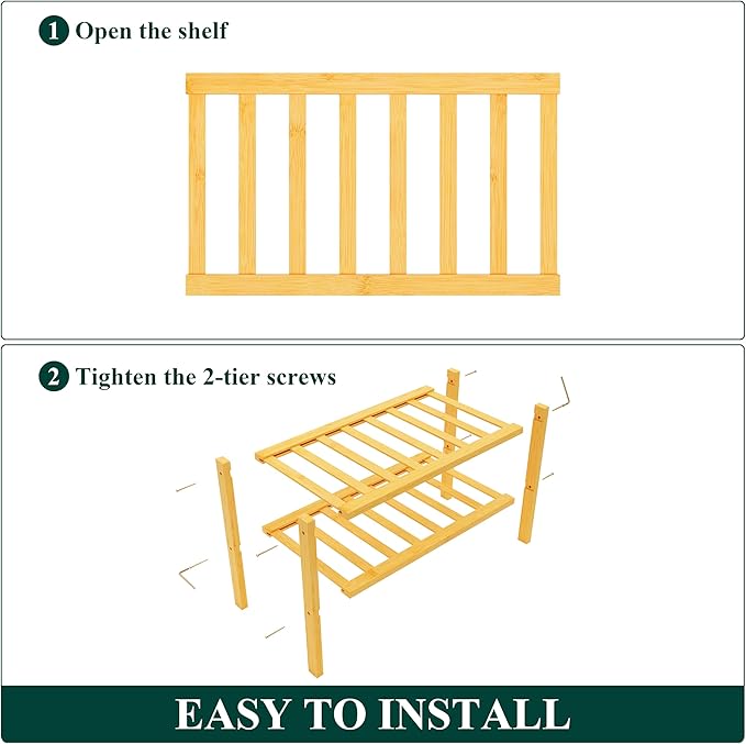 Smiry Shoe Rack, 2 Tier Small Bamboo Shoe Organizer, Stackable Free Standing - Image 6