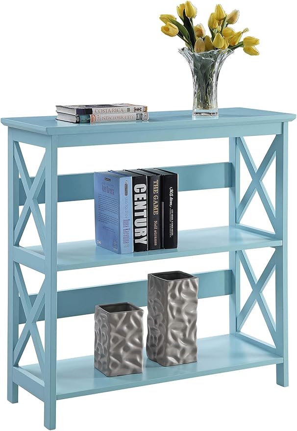 Convenience Concepts Oxford 3 Tier Bookcase, Sea Foam - Image 4