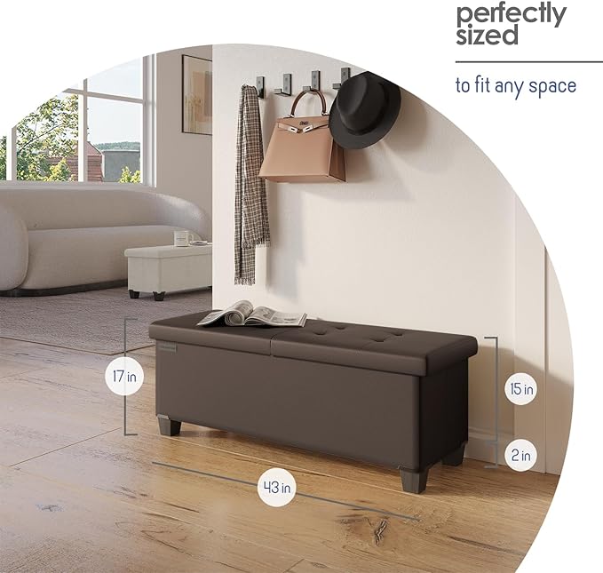 STORAGEBUD Storage Ottoman Bench - Image 9