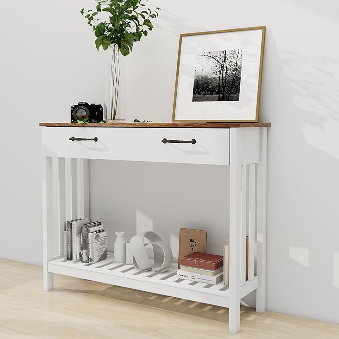 TaoHFE Farmhouse Narrow Console Table Modern Wooden, Living Room Tables Narrow - Image 9
