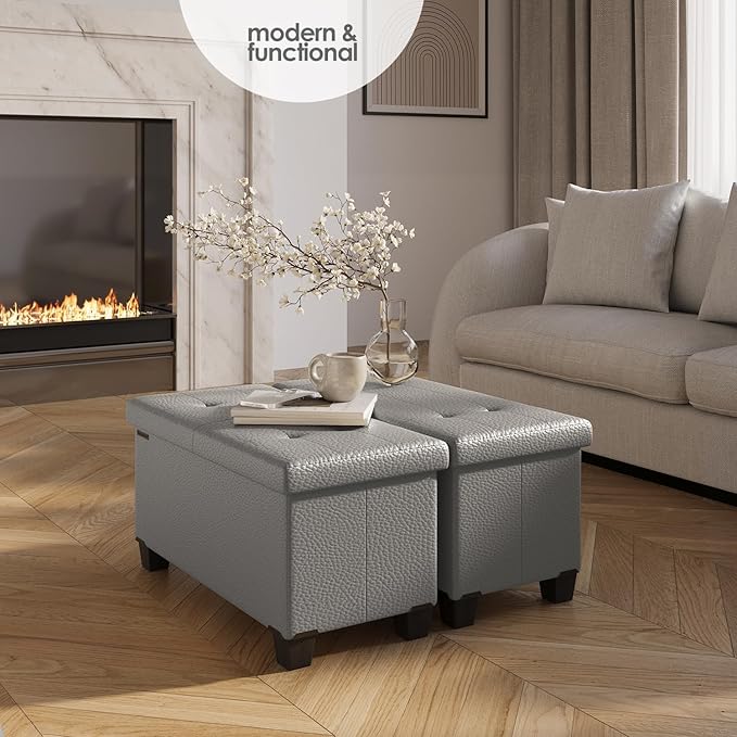 STORAGEBUD Storage Ottoman Bench - Image 2