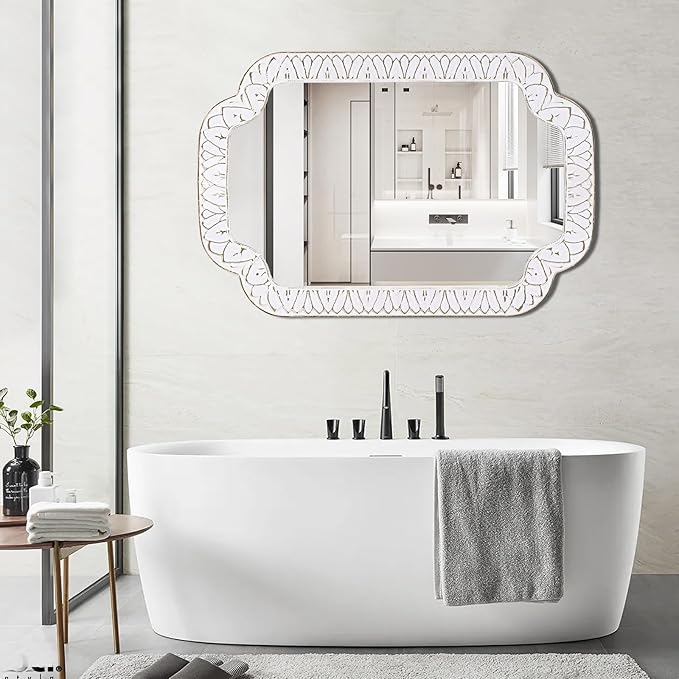 36x24 Inch Scalloped Wall Mirror - Image 5
