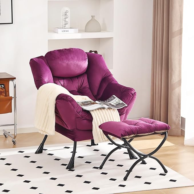 Lazy Chair and Ottoman, Large Accent Lounge Chair - Image 2