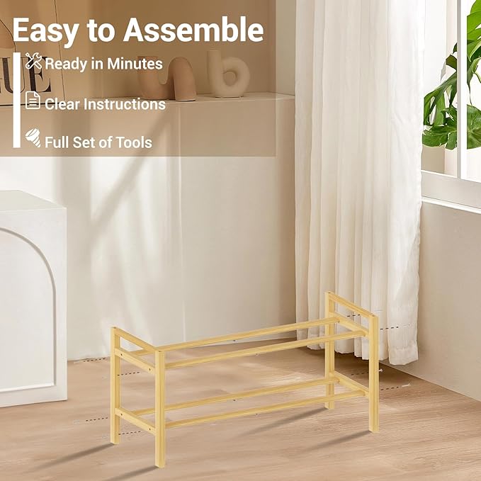Haddockway Bamboo Shoe Rack for Closet, Free Standing Shoe Organizer - Image 4