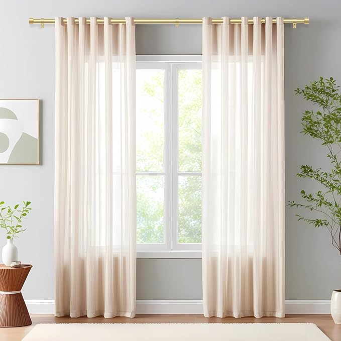 2 Pack Curtain Rods for Windows 66 to 120 Inch, 1 Inch Gold Heavy Duty Curtain - Image 8