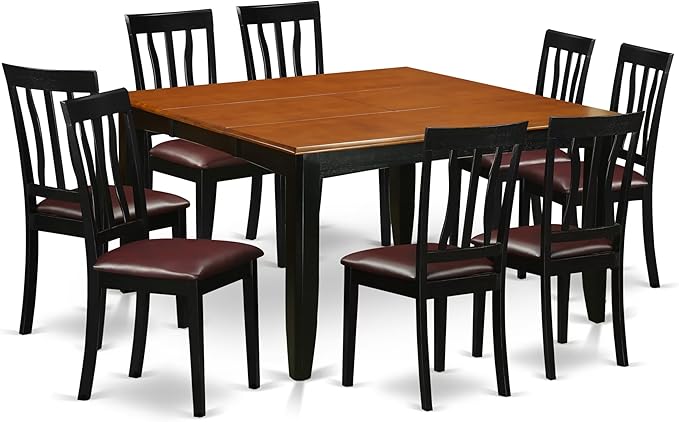 East West Furniture PFAN9-BCH-LC 9 Piece Dining Room Table Set Includes a by EastWestFurniture