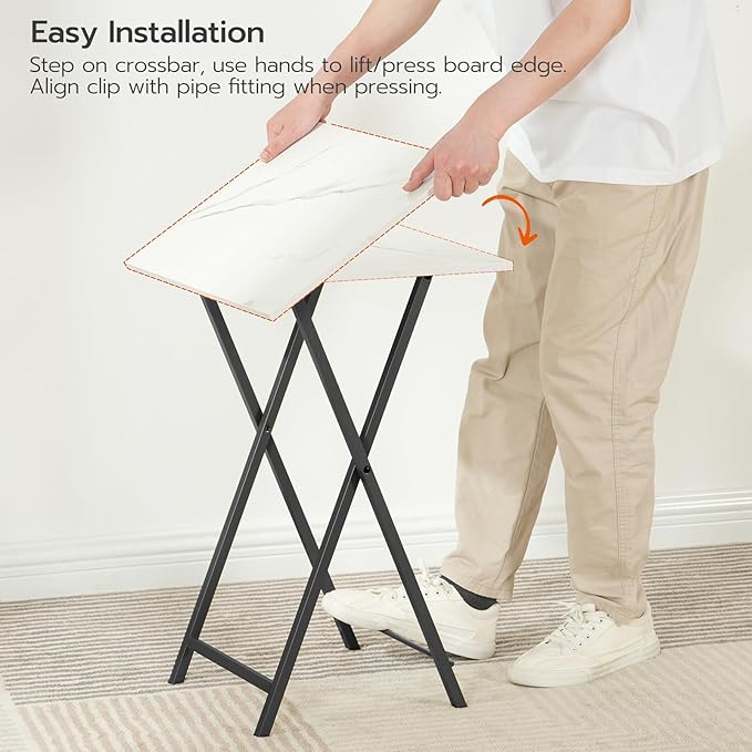 HOOBRO Folding TV Tray Tables, Industrial Side Table - Image 8