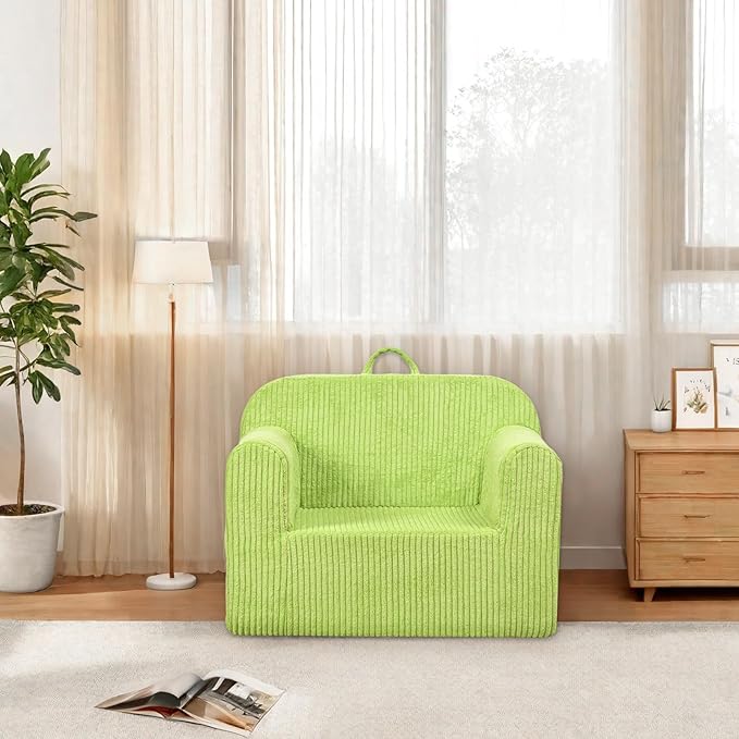 Kids Sofa, 2-in-1 Comfy Toddler Couch, Soft Sherpa Fold Out Toddler Chair - Image 10