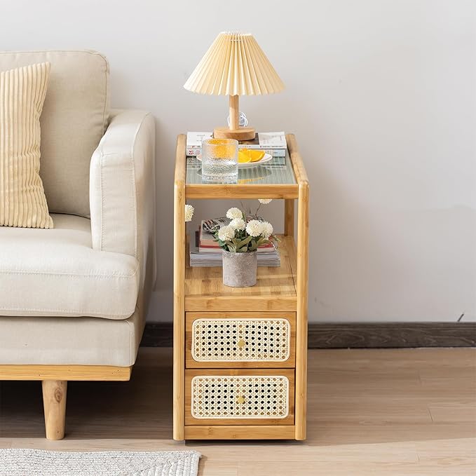 Bamboo & Rattan Side Table - Image 2