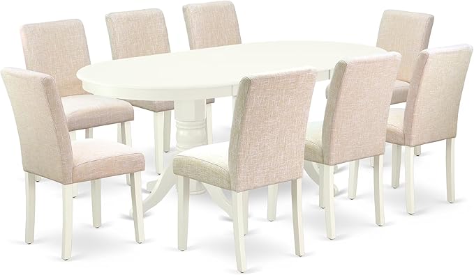 East West Furniture VAAB9-LWH-02 9 Piece Dining Room Set Includes an Oval by EastWestFurniture