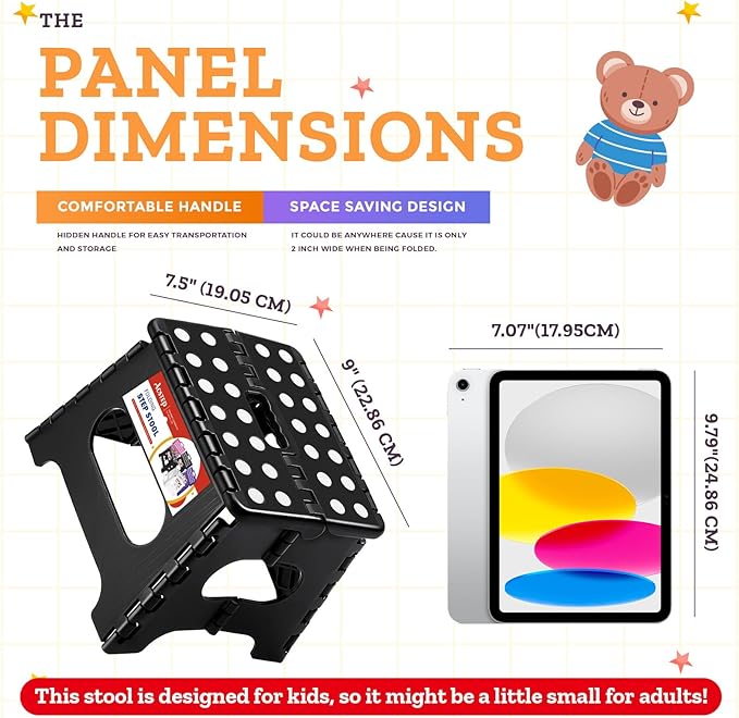 ACSTEP Folding Step Stool Foldable Stool 7.5 Inch Height Kids Step Stool - Image 5