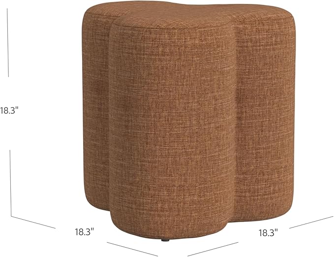 HomePop Upholstered Clover Shaped Ottoman Home Décor|Foot Rest Ottoman - Image 3