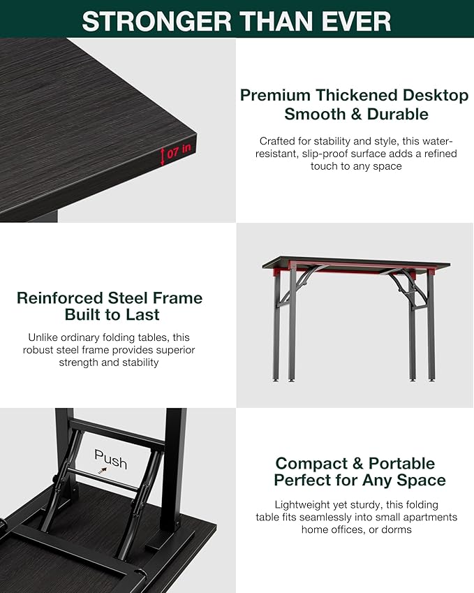 Frylr Small Folding Computer Desk – 35.8 Inch Portable Table - Image 6