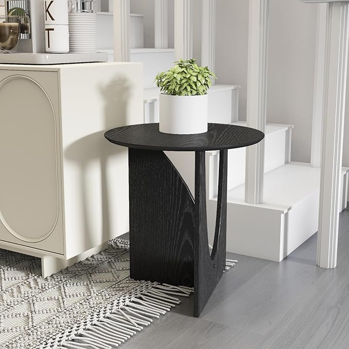 Round Black Side Table, Unique End Table and Small Coffee Table - Image 8