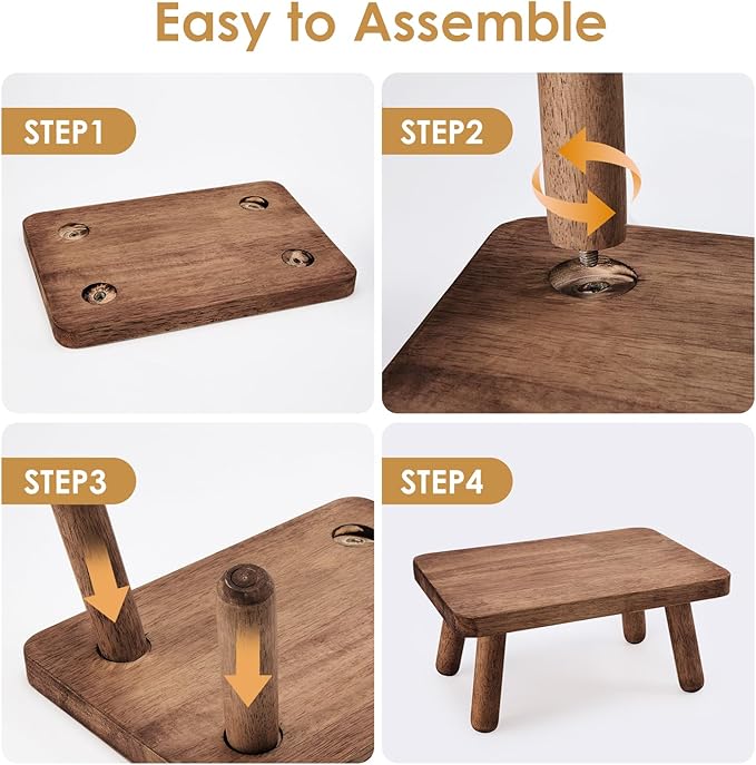 Wooden Step Stool for Adults Office's Step Stool Heavry Duty Stepping Stools - Image 7