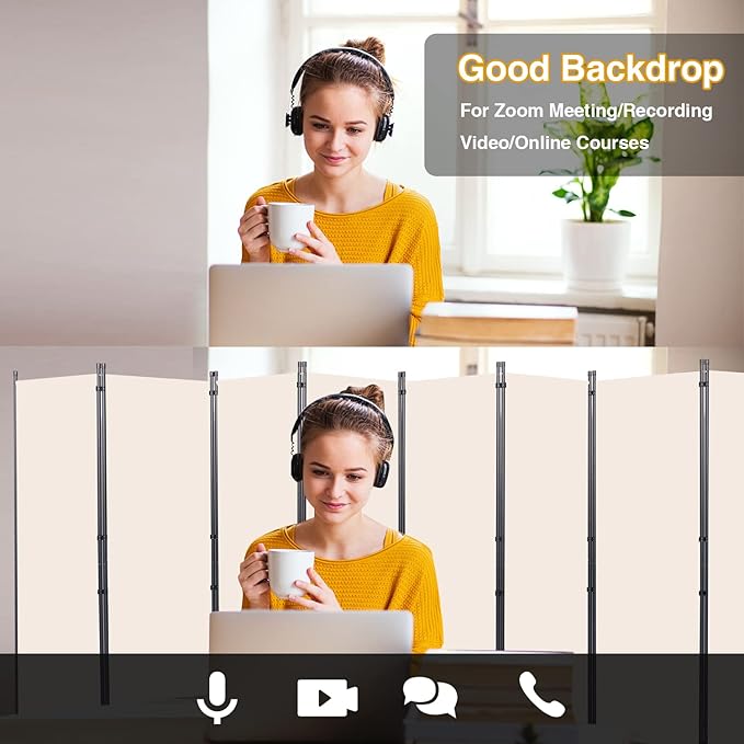 Room Divider, 8 Panel Folding Privacy Screens - Image 7