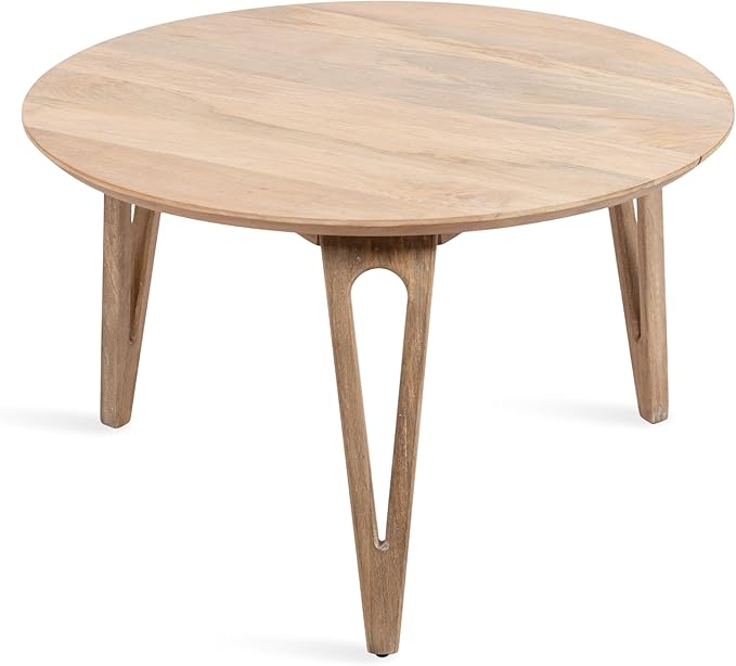 Kate and Laurel Kershaw Transitional Round Coffee Table, Natural Wood, Circle - Image 8