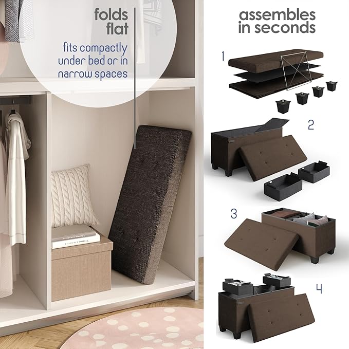 STORAGEBUD Storage Ottoman Bench - Image 6